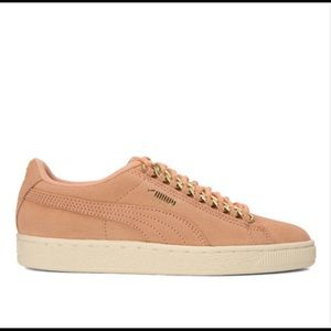 Puma Classic Suede Sneakers Chain Pink & Gold 9